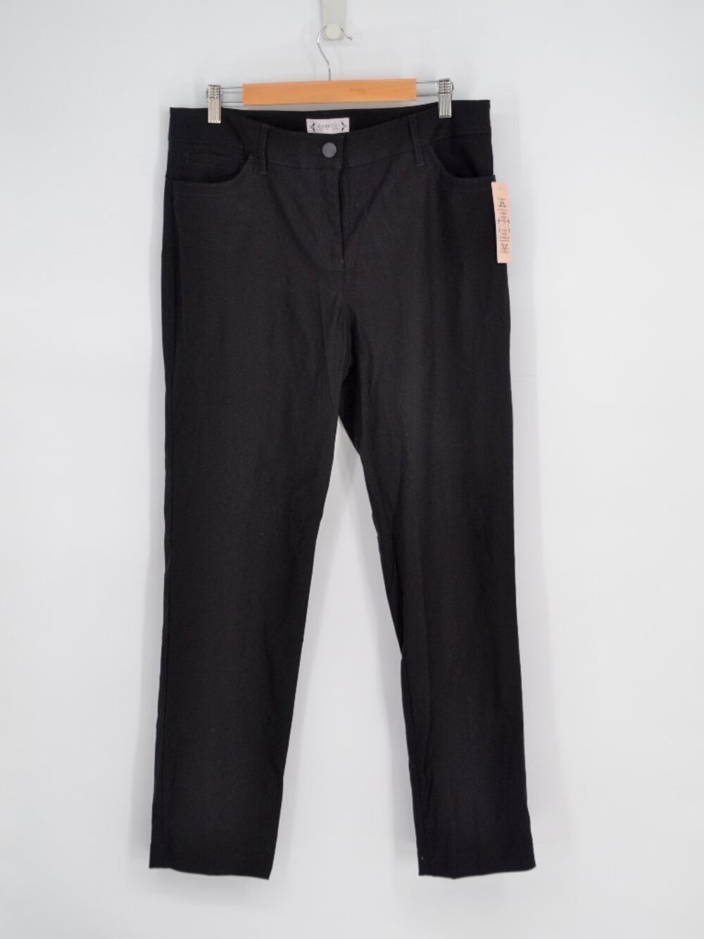 Nanette Lepore Freedom Stretch Pants Womens 14 Black Slim Straight Work Trouser